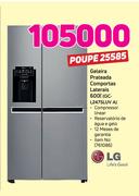 LG Geladeira Prateada Com portas Laterais 600Ltr GC-L247SLUV A