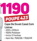Always Home capa de Duvet Casal Com Listras Inclui 2 Fronhas