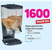 Mainstays reservatório preto duplo para Cereais