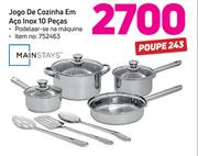 Mainstays Jogo de cozinha Em aço Inox 10 Pecas
