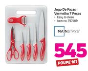 Mainstays Jogo de Facas Vermelho 7 Pecas
