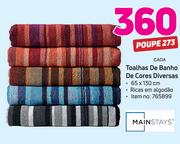 Mainstays toalhas de banho de cores diversas cada