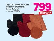 Jogo de Tapetes Para casa de banho em relevo 3 Pecas Tuftcraft
