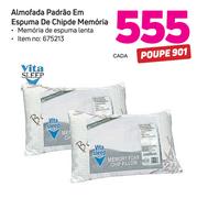 Vita Sleep almofada padrão em espuma de chipde Memória cada