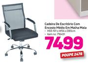 Cadeira de Escritório com encosto médio em malha mala