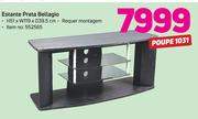 Estante Preta Bellagio H51 x W119 x D39.5cm