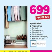 Mainstays Sapateira de 2 Prateleiras