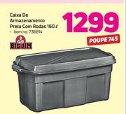 Big Jim caixa de Armazenmento Preta com rodas-160Ltr