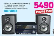 Telefunken sistema de som Micro DVD TMD-400 B