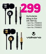 Volkano Auriculares Alloy In Ear VK-1007-SL