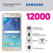 Samsung J5 dourado de dois cartoes