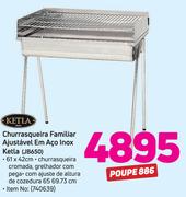Ketla Churrasqueira Familiar Ajustavel em aco Inox Ketla JB650