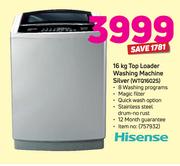 Hisense 16Kg Top Loader Washing Machine Silver WTQ1602S