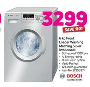Bosch 6Kg Front Loader Washing Machine Silver WAB20268