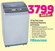 Hisense 13Kg Top Load Washing Machine WTX1302S