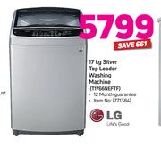 LG 17Kg Silver Top Loader Washing Machine T1766NEFTF