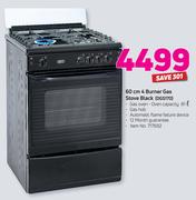 Defy 60cm 4 Burner Gas Stove Black DGS170