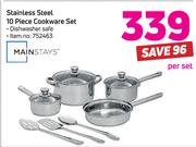 Mainstays Stainless Steel 10 Piece Cookware Set-Per Set