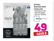 Mainstays 16 Piece Stainless Steel Cutlery Set