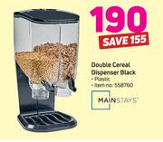 Mainstays Double Cereal Dispenser Black