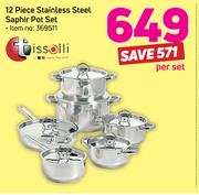Tissolli 12 Piece Stainless Steel Saphir Pot Set