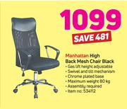 Manhattan High Back Mesh Chair Black