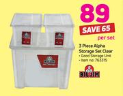 Big Jim 3 Piece Alpha Storage Set Clear-Per Set