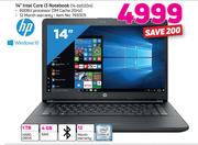 HP 14" Intel Core i3 Notebook 14-BS020NL