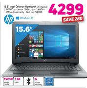 HP 15.6" Intel Celeron Notebook 15-AY032