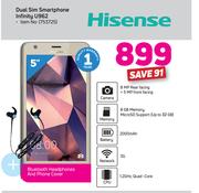 Hisense Dual Sim Smartphone Infinity U962 Plus Bluetooth Headphones & Phone Cover