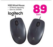 Logitech M90 Wired Mouse-Each