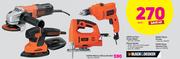 Black & Decker 400W Jig Saw Single Speed Or Mouse Sander Or 650W 115mm Grinder-Each