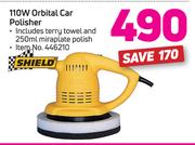Shield 110W Orbital Car Polisher Includes Terry Towel & 250ml Miraplate Polish
