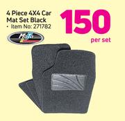 Moto Quip 4 Piece 4x4 Car Mat Set Black-Per Set