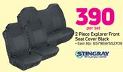 Stingray 2 Piece Explorer Front Seat Cover Black-Per Set