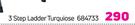 Home Quip 3 Step Ladder Turquiose