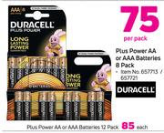 Duracell Plus Power AA Or AAA Batteries 12 Pack-Each