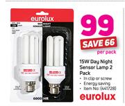 Eurolux 15W Day Night Sensor Lamp 3 Pack-Per Pack