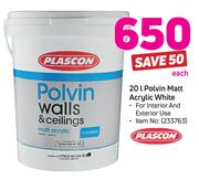 Plascon 20Ltr Polvin Matt Acrylic White-Each
