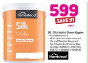 Homestead 20Ltr Silk Walls Sheen Oyster-Each