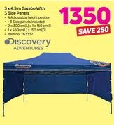 Discovery Adventures 3 x 4.5m Gazebo With 3 Side Panels