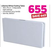 Lifetime White Folding Table