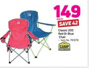 Campmaster Classic 200 Red Or Blue Chair-Each