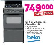Beko 50 x 60 4 Burner Gas Stove Black B