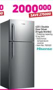 Hisense 420Ltr Double Door Silver Fridge Rt419n
