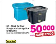 Addis 68Ltr Black Or Blue Roughtote Storage Box 98310Bk-Each