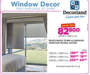 Decorland Ready-Made 25mm Aluminium Venetian Blinds Silver (600W x 1600Hmm)