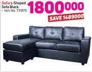 Sofia L-Shaped Sofa Black