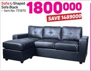 Sofia L-Shaped Sofa Black