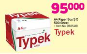 Typek A4 White Paper Box 5 X 500 Sheet